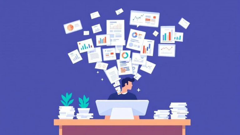 Sage Introduces AI Automation Enhancements for Finance Teams in Intacct Compatible accountant at desk papers transforming into digital charts automation efficiency.jpg