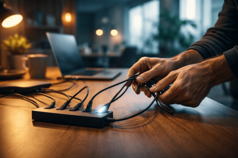 Bootstrapped founder working at desk focusing on single business product
