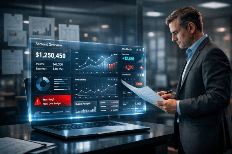 The Biggest Fintech Lie Is That It’s Replacing the Need for One AI fintech tools dashboard on laptop screen