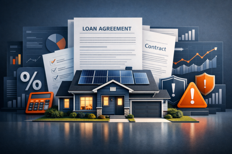Solar financing risks shown in a home electrification quote with ROI projections