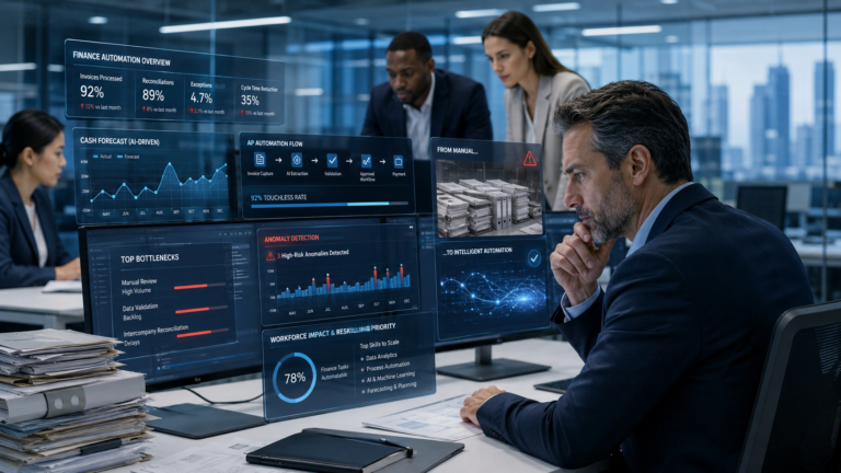 Finance workforce automation reshaping a finance team's roles, reporting, and reskilling priorities